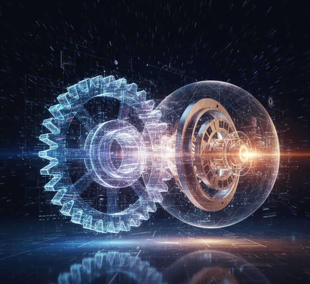 Futuristic gear drivetrain design for customized engineering solutions.