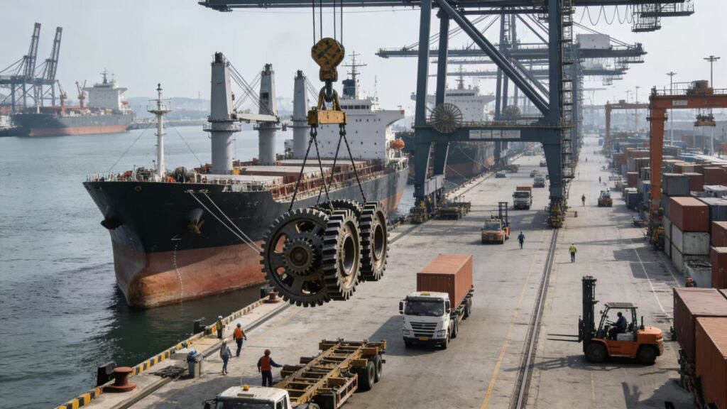 Global logistics and container shipping services, ensuring safe and timely delivery of precision mechanical parts to B2B clients worldwide.